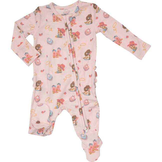 COWGIRL BOOTS 2-Way Ruffle Back Zipper Footie