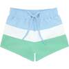 Peri Colorblock Long Slim Leg Boardie, Blue - Swim Trunks - 1 - thumbnail