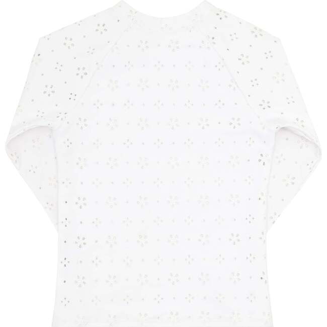Eyelet Long Sleeve Rashguard, White - Rash Guards - 2