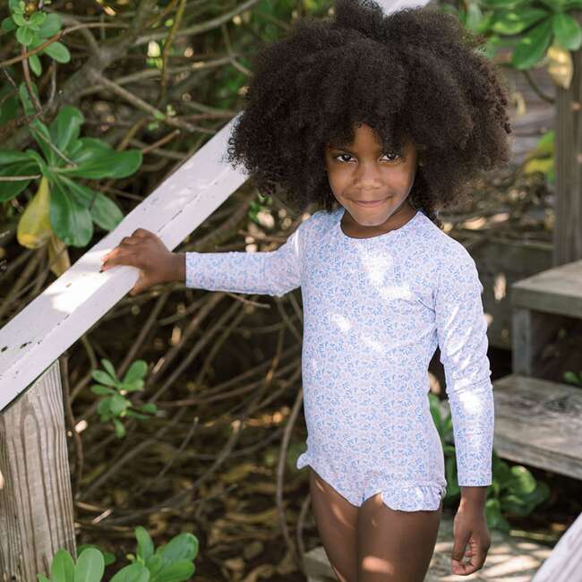 Briland Botanic Rashguard One-Piece, Blue - One Pieces - 3