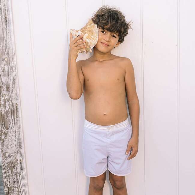 Bay Enamel Snap Boardshort, Lavender - Swim Trunks - 2