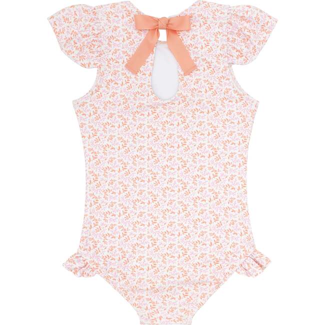 Calypso Botanic Cap Sleeve Rashguard One-Piece, Coral - One Pieces - 5