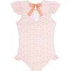 Calypso Botanic Cap Sleeve Rashguard One-Piece, Coral - One Pieces - 5