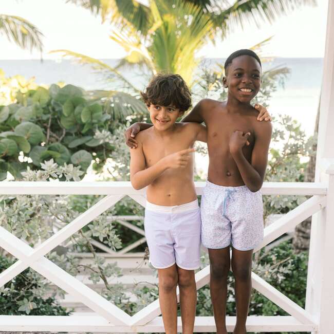 Bay Enamel Snap Boardshort, Lavender - Swim Trunks - 3