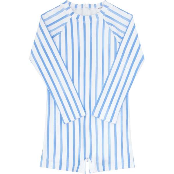 Navy With White Trim Ruffle Sleeve Rashguard one Piece (NWT 12M)