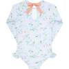 Bay Floral Rashguard One-Piece, Lavender - One Pieces - 3