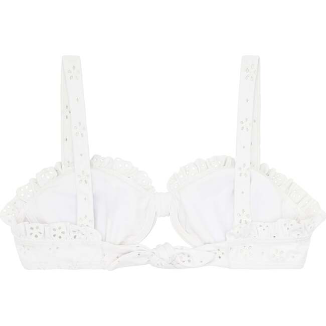 Women's Eyelet Tie Knot Bikini Top, White - Two Pieces - 3