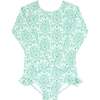 Abaco Paisley Rashguard One-Piece, Green - One Pieces - 1 - thumbnail