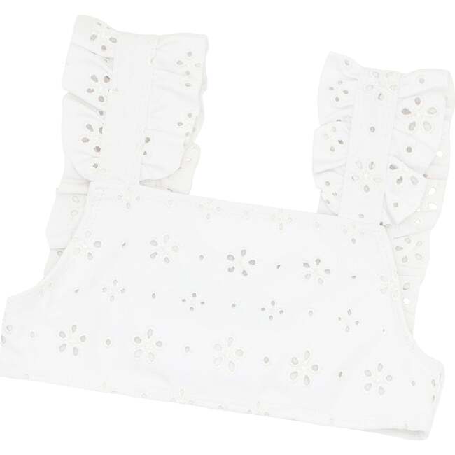 Bahamian Eyelet Ruffle Bikini, White - One Pieces - 2
