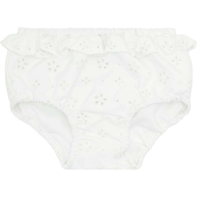 Eyelet Diaper Bloomer Cover, White