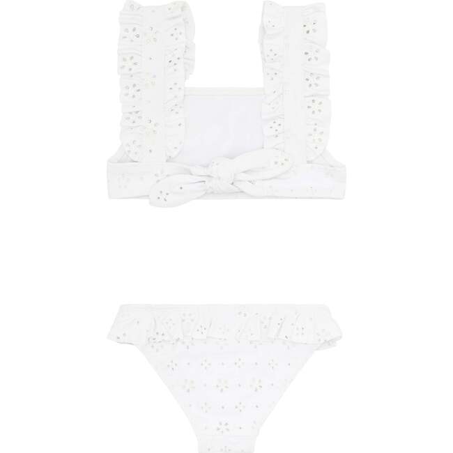 Bahamian Eyelet Ruffle Bikini, White - One Pieces - 3