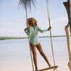 Abaco Paisley Rashguard One-Piece, Green - One Pieces - 5