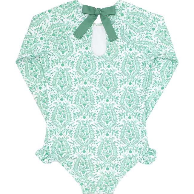 Abaco Paisley Rashguard One-Piece, Green - One Pieces - 6