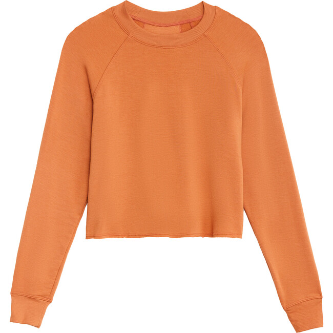 Warm-Up Crop Fleece Sweatshirt, Pecan