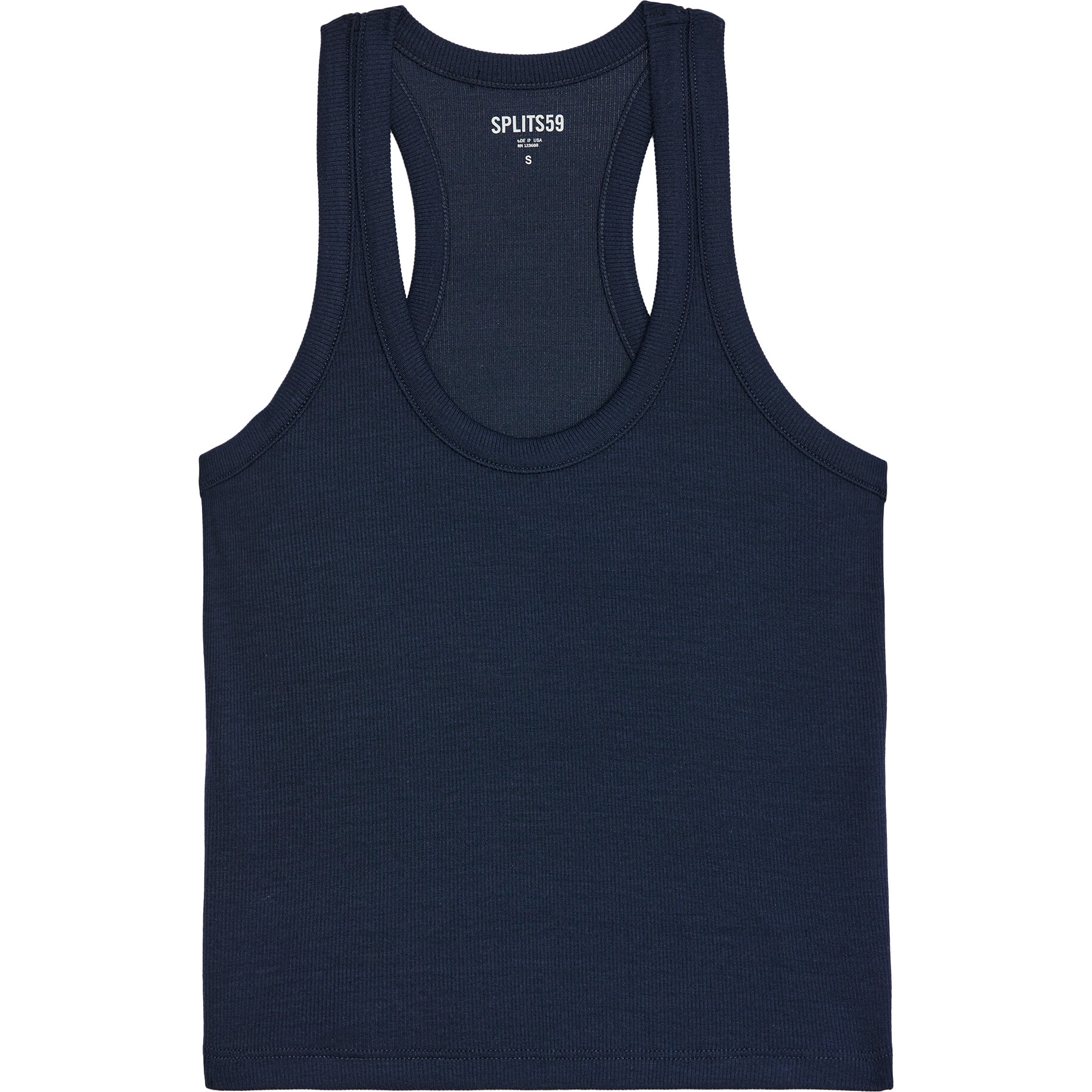 Ashby Rib Crop, Indigo - Blouses - 1