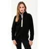 Libby Sherpa Half Zip Sweatshirt, Black And Creme - Sweatshirts - 4 - thumbnail