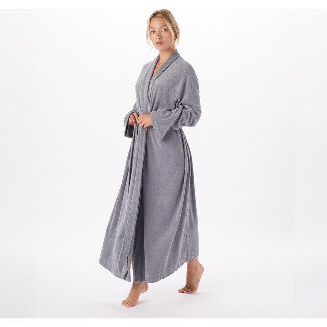 Women's French Terry Robe, Gym Grey
