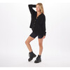 Women's Long Sleeve Button-Up Shirt, Jet Black - Shirts - 2