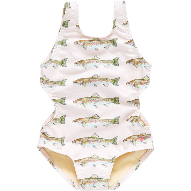 Girls Keller Suit, Pink Rainbow Trout - One Pieces - 1