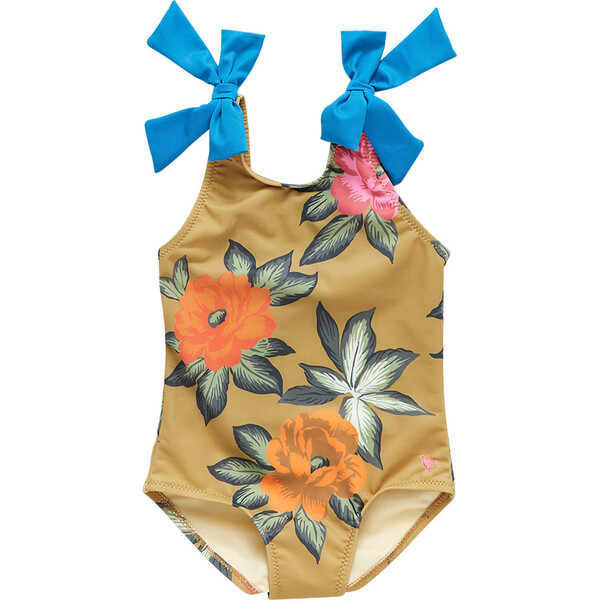 Girls Shelly Suit, Hawaiian Floral - Pink Chicken Swim | Maisonette