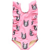 Girls Katniss Suit, Pink Boston Terrier - One Pieces - 1 - thumbnail