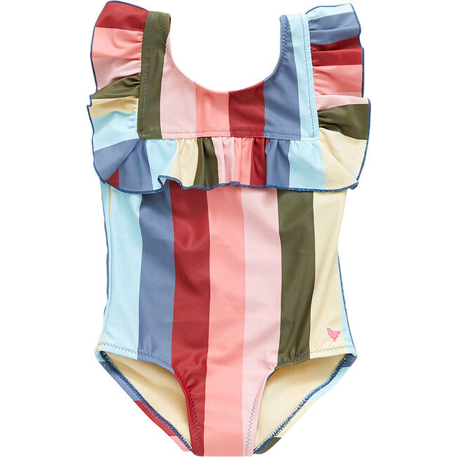 Girls Quinn Suit, Multi Wide Stripe