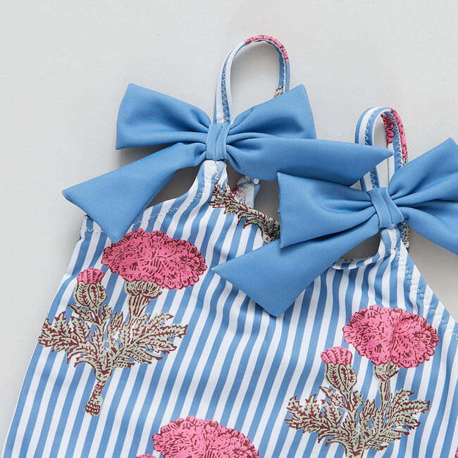 Girls Lulu Suit, Blush Marigold Stripe - One Pieces - 2