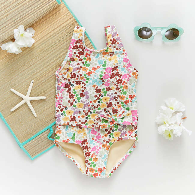 Girls Jaymes Suit, Multi Ditsy Floral - One Pieces - 3