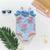 Girls Lulu Suit, Blush Marigold Stripe - One Pieces - 3 - thumbnail