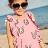 Girls Katniss Suit, Pink Boston Terrier - One Pieces - 2