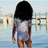 Girls Lexi Tankini, Blush Marigold Stripe - Two Pieces - 4