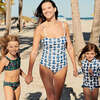 Girls Claire Bikini, Navy Palm Trees - Two Pieces - 4