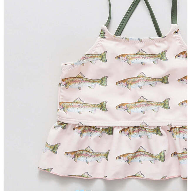 Girls Joy Tankini, Pink Rainbow Trout - Two Pieces - 4