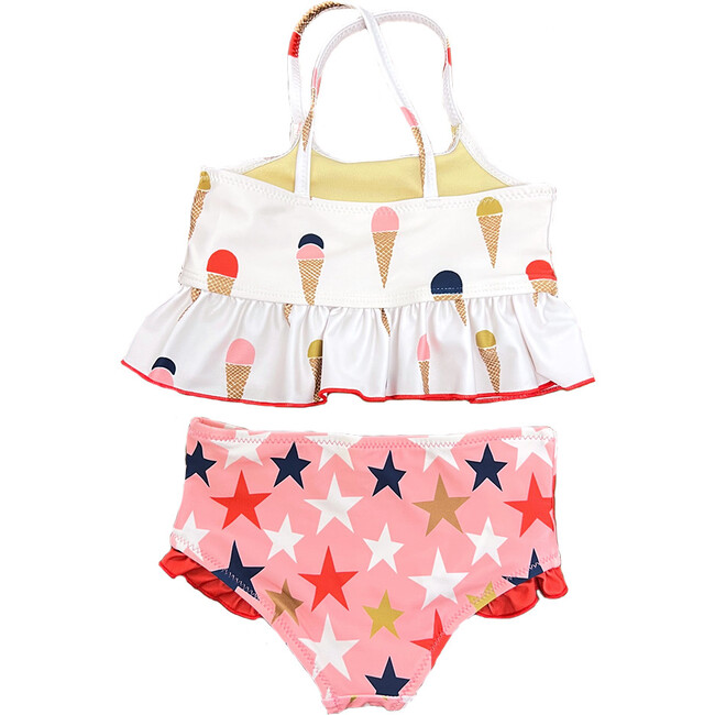 Girls Joy Tankini, Ice Cream - Pink Chicken Swim | Maisonette