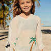 Girls Anick Coverup, Antique White Palm Trees - Cover-Ups - 2