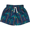 Boys Swim Trunk, Navy Palm Trees - Swim Trunks - 1 - thumbnail