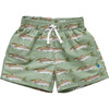 Boys Swim Trunk, Olive Rainbow Trout - Swim Trunks - 1 - thumbnail