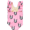 Girls Katniss Suit, Pink Boston Terrier - One Pieces - 6