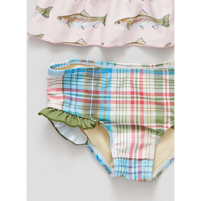 Girls Joy Tankini, Pink Rainbow Trout - Two Pieces - 6