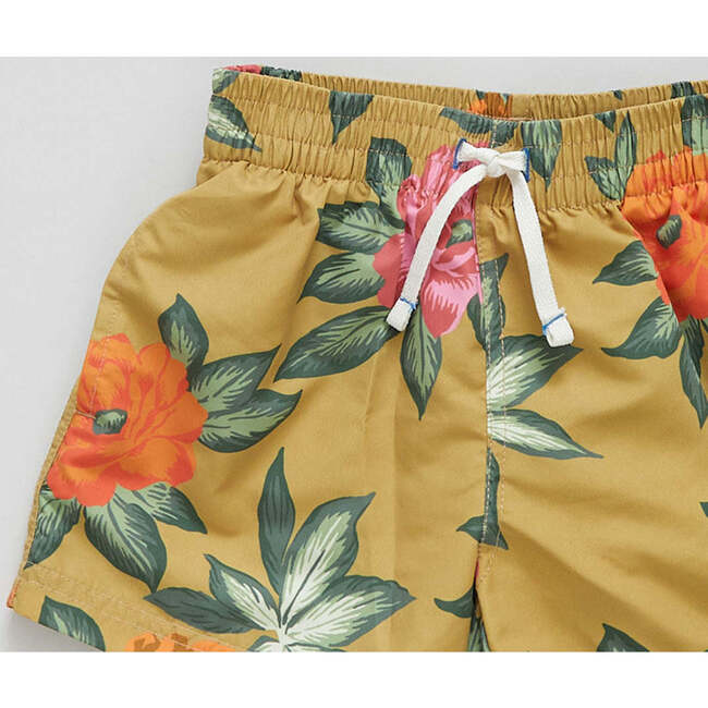Boys Swim Trunk, Hawaiian Floral - Swim Trunks - 3