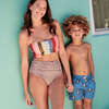 Boys Swim Trunk, Blue Boston Terrier - Swim Trunks - 2