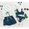 Boys Swim Trunk, Navy Palm Trees - Swim Trunks - 4