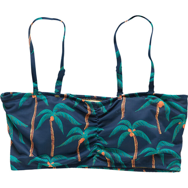 Womens Courtney Swim Top, Navy Palm Trees