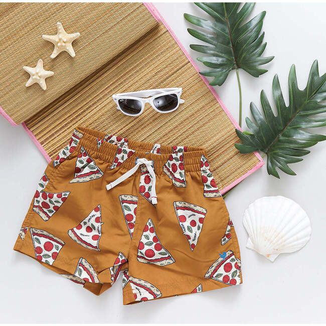 Boys Swim Trunk, Sienna Pizza - Swim Trunks - 4