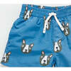 Boys Swim Trunk, Blue Boston Terrier - Swim Trunks - 3