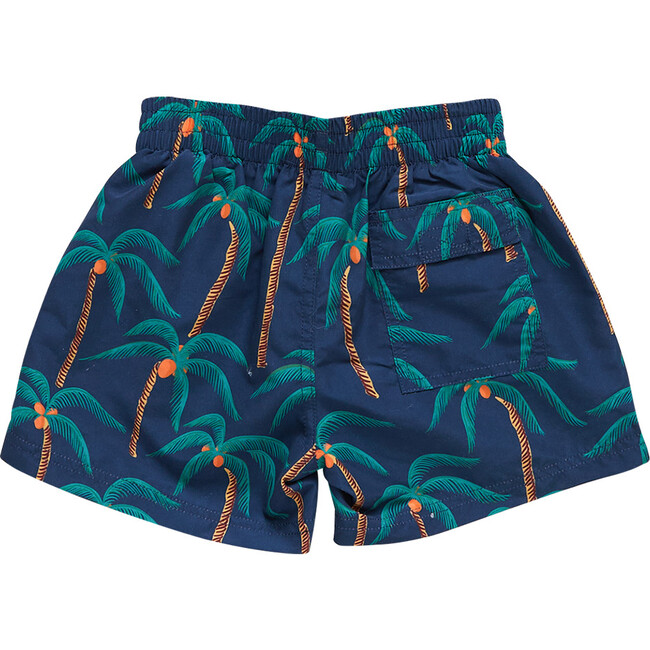Boys Swim Trunk, Navy Palm Trees - Swim Trunks - 5