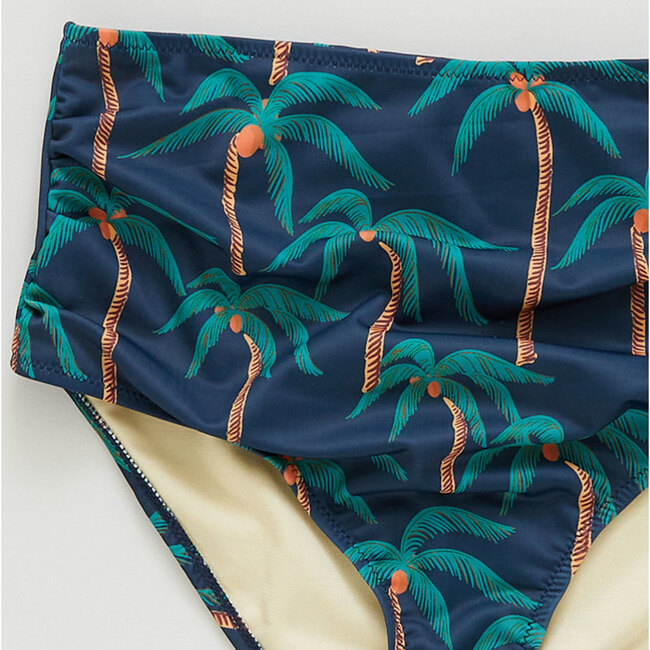 Womens Courtney Swim Bottom, Navy Palm Trees - Two Pieces - 2