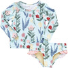 Baby Girls Rash Guard Set, Paper Floral - Rash Guards - 1 - thumbnail