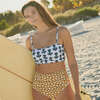 Womens Courtney Swim Bottom, Gold Triangle - Two Pieces - 4