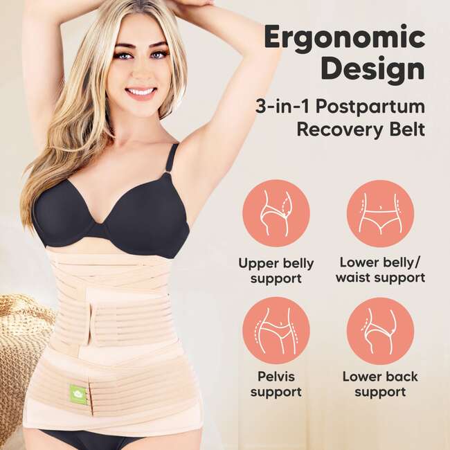 Revive 3-in-1 Postpartum Recovery Support Belt, Classic Ivory - Belts - 2